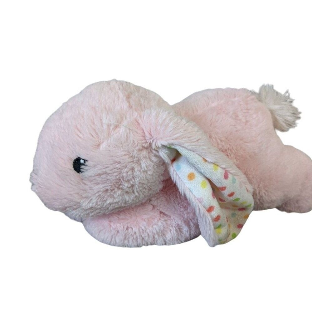 Dan Dee Collectors Choice Pink Plush Bunny Polka Dot Ears Floppy Rabbit 12 Inch